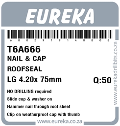 T6A666 - Roof Nail & Cap -T6A666_Label_T